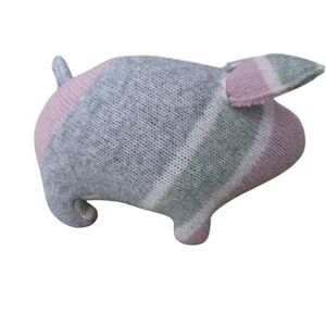 Knit Pig Decor Wool Multicolored Muted Stuffed Animal Standing Home Striped Pink